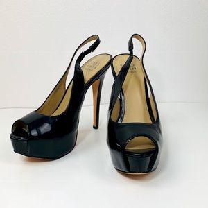 SAKS FIFTH AVENUE patent leather heels. Size 6.